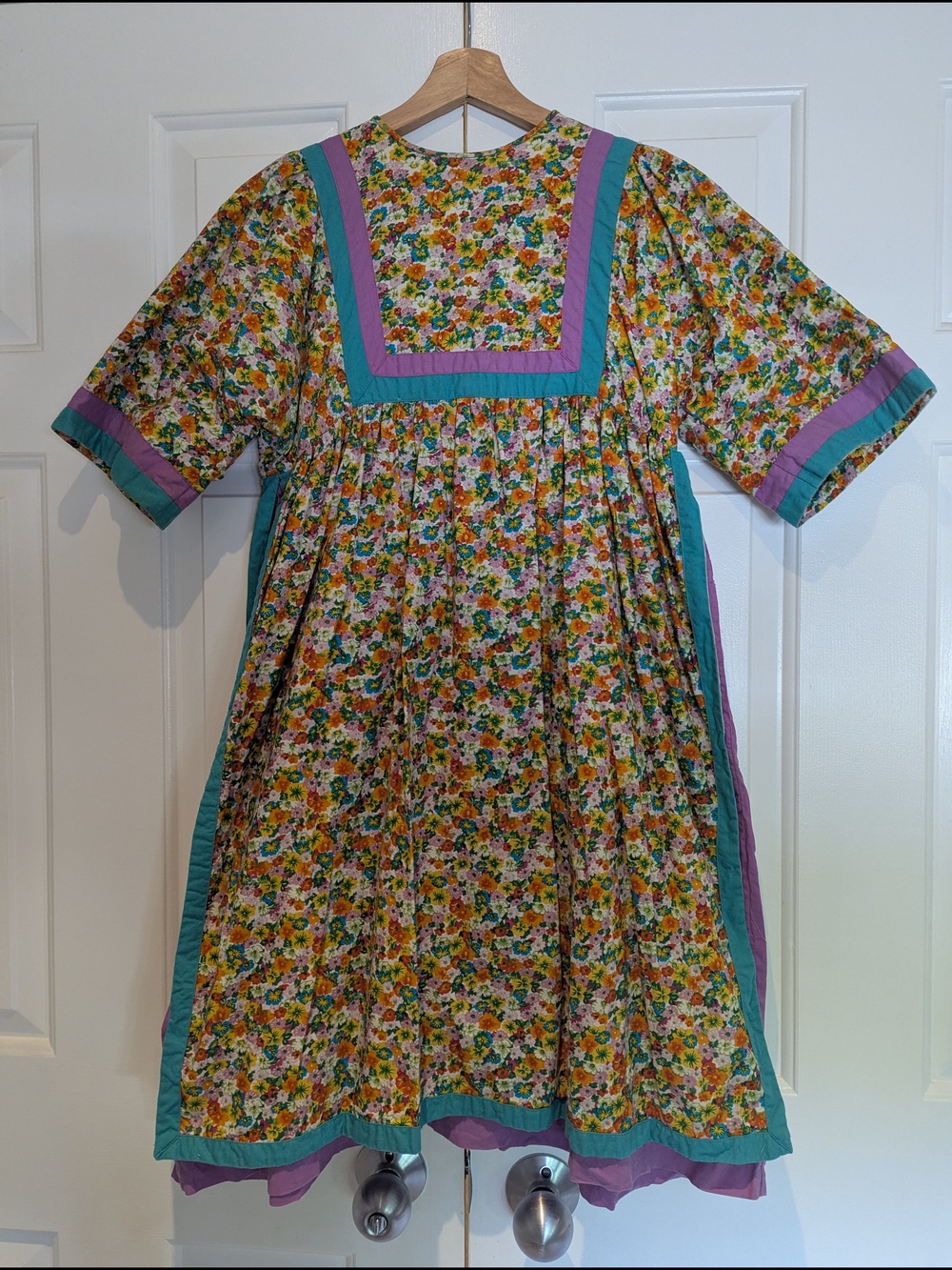 Vintage Floral Prairie Babydoll Apron Mini Midi 100% Cotton Dress Cottagecore